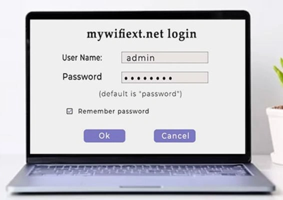 Login page of mywifiext with username filling box and password filling box