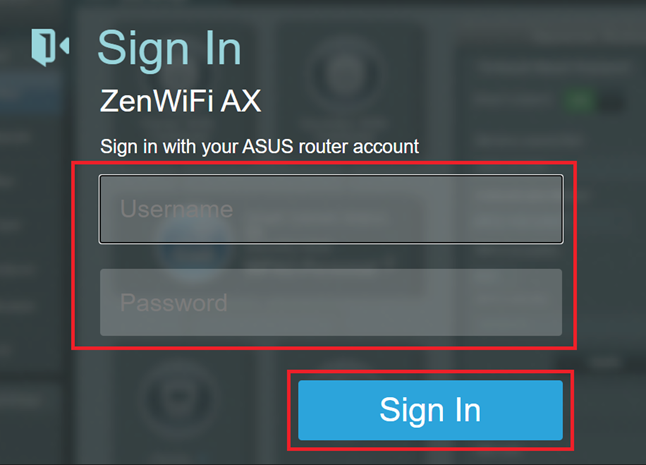 asus router login